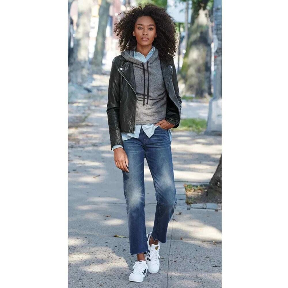 NEW MADEWELL Washed Leather Moto Jacket Size XS